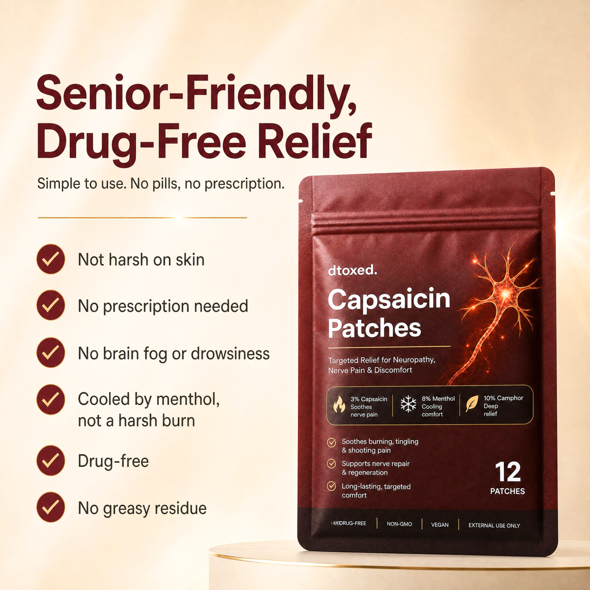 Dtoxed™ Neuropathy Relief Capsaicin Patches